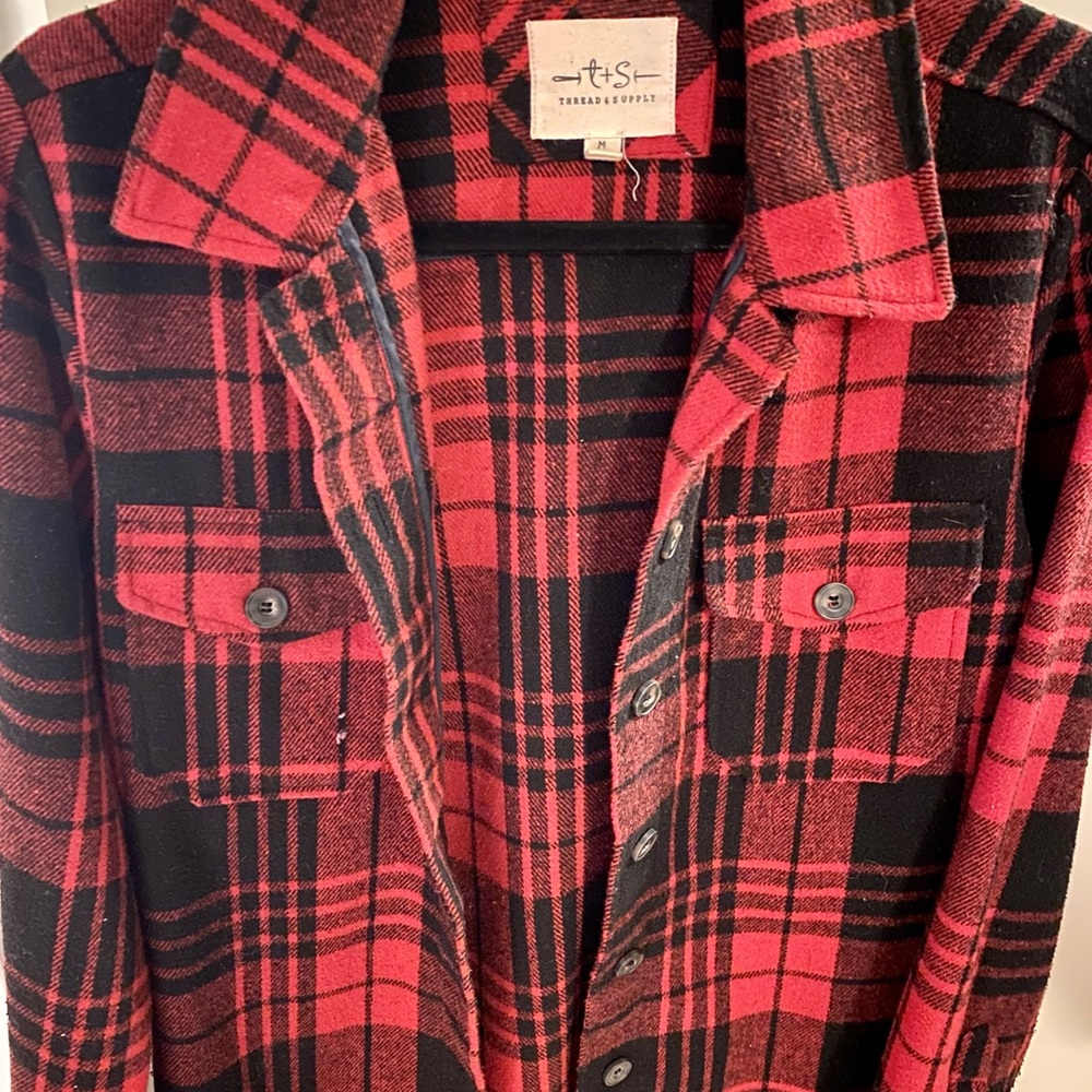 Thick Red Plaid Jacket
